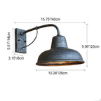 Lampada da parete vintage in ferro impermeabile da esterno con 1 luce