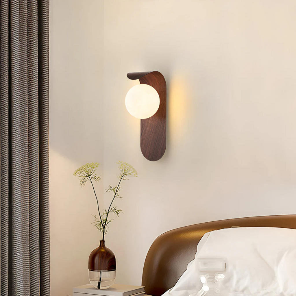 Applique da Parete Globo in Legno Scandinavo LED 1 Luce