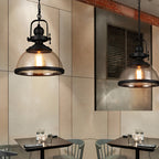 Frendorf | Lampada a sospensione in vetro a forma di ciotola | Design retro industriale