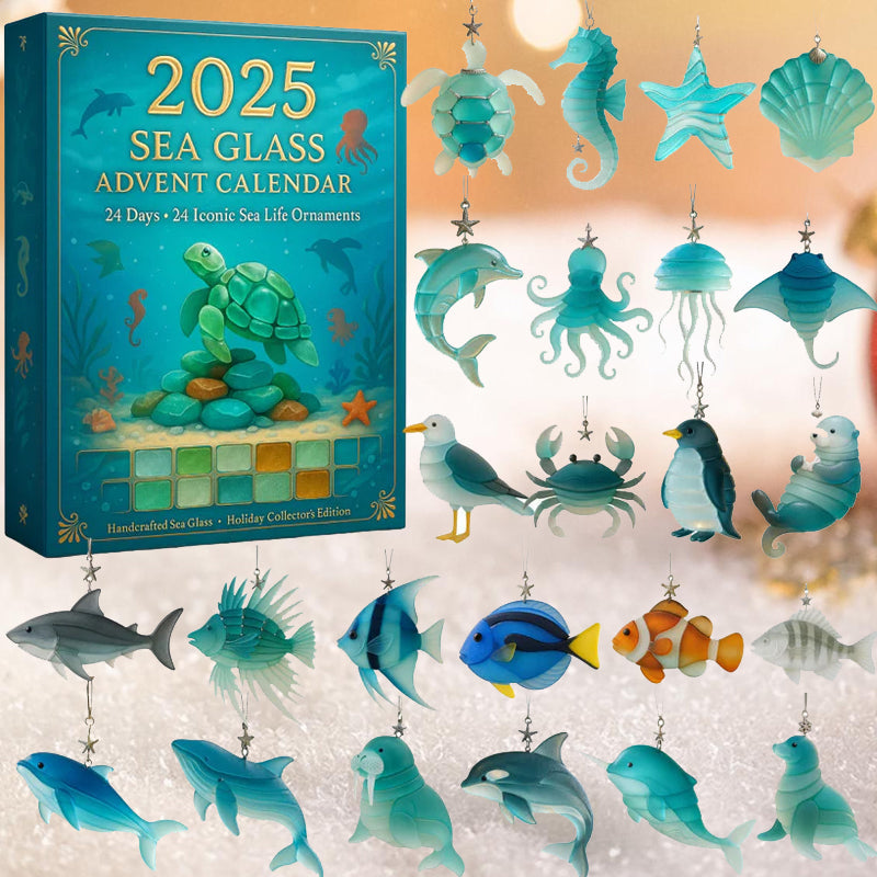 ShellSpark Calendario dell'Avvento 2025 | Scopri sorprese quotidiane con tesori d'arte in vetro marino ecologici!