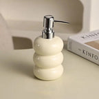 CeramiLux - Dispenser per sapone opaco con pompa in argento e base antiscivolo