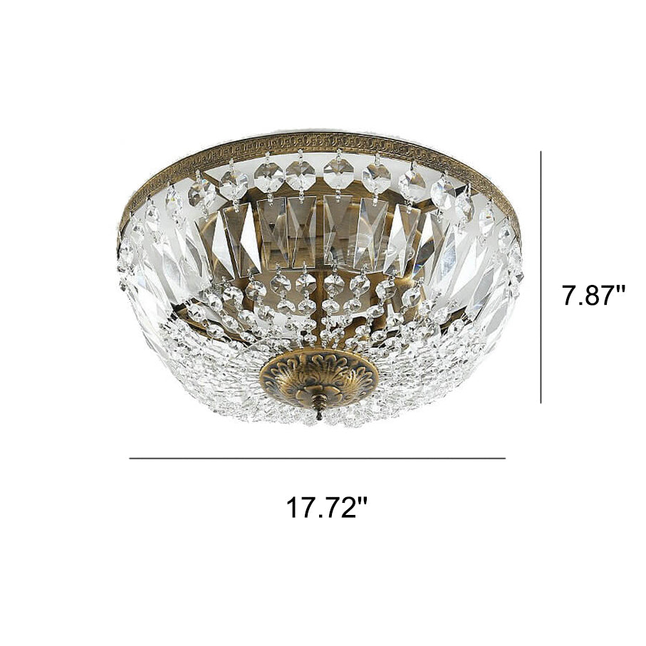 Lampada da soffitto vintage rotonda in cristallo 4/6 luci