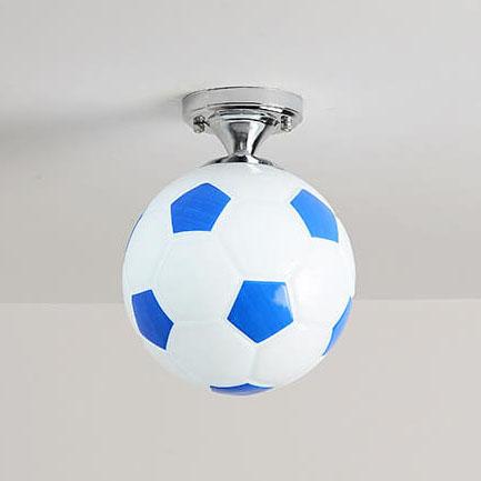 Luce da soffitto semi-incassata a 1 luce in vetro creativo da basket e calcio