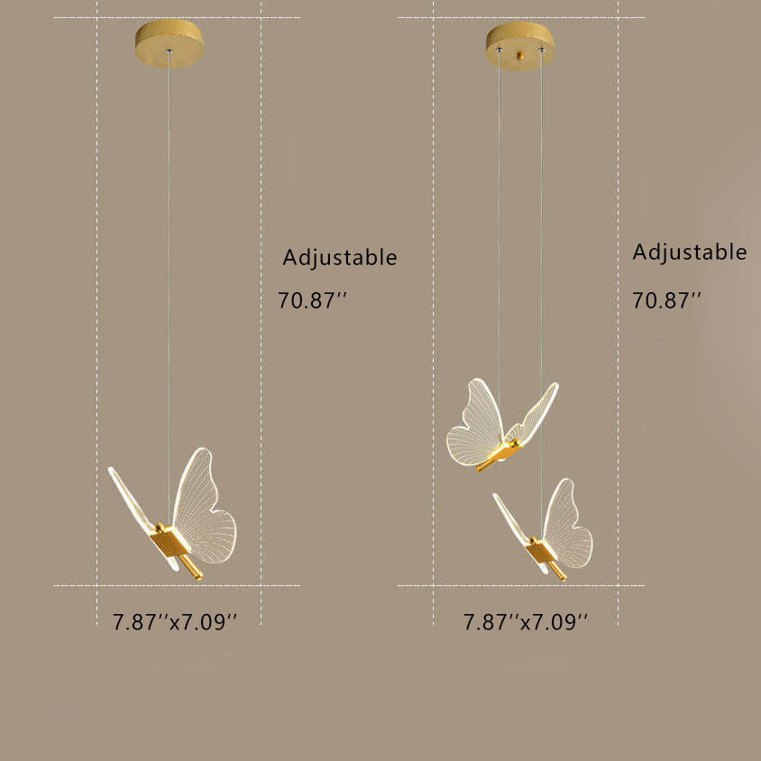 Lampada a sospensione LED a farfalla in acrilico minimalista
