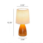 Lampada da Tavolo con Base in Vetro Pieghettato Vintage Nordico a 1 Luce