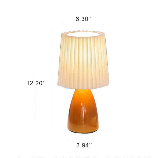 Lampada da Tavolo con Base in Vetro Pieghettato Vintage Nordico a 1 Luce