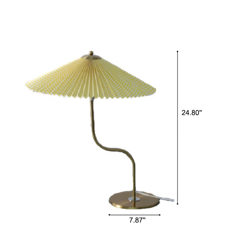 Lampada da Tavolo Decorativa a Forma di Ombrello Pieghettato Retro con 1 Luce