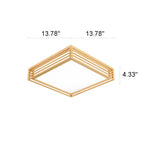 Lampada da soffitto LED quadrata in legno massello nordico stile giapponese