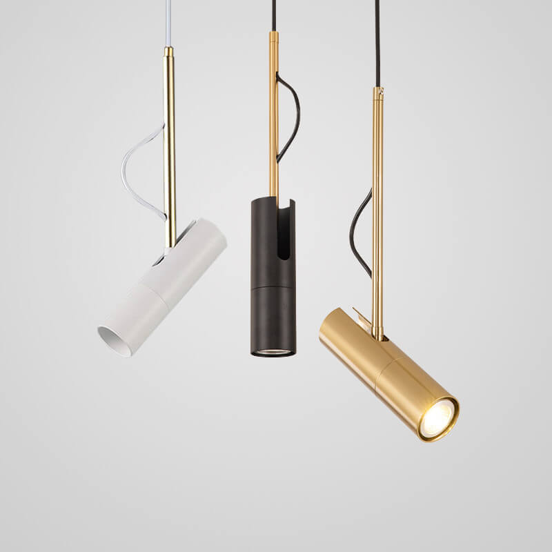 Luce a sospensione LED con spot moderno minimalista in oro a 1 luce