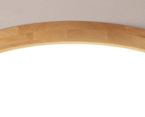 Lampada da soffitto a LED ultra-sottile rotonda in legno massello nordico