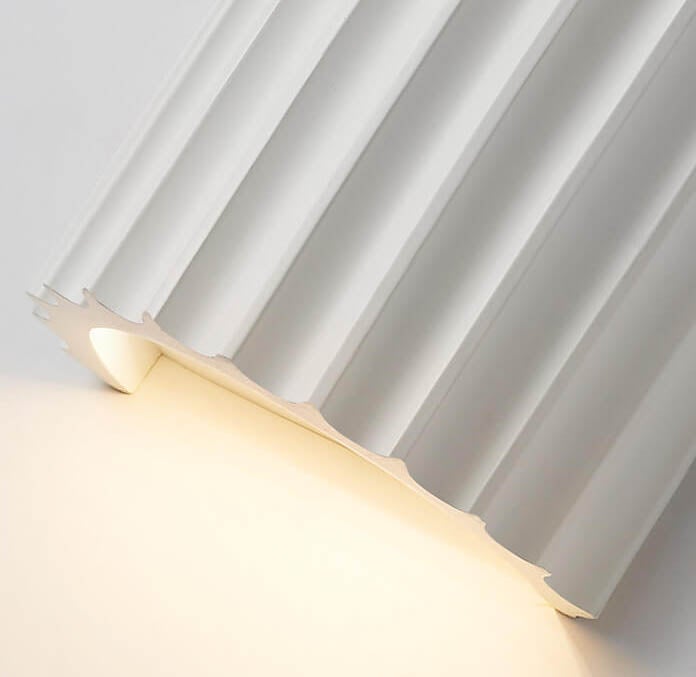 Lampada da parete a sconce con cilindro mezzo striato in resina Macaron 1 luce