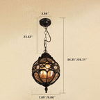 Lampada a sospensione impermeabile da esterno a forma di globo retro industriale con 1 luce
