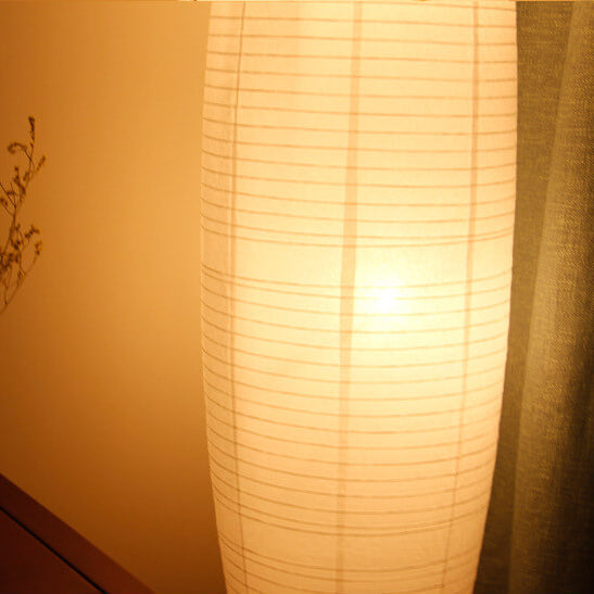 Lampada da terra con colonna in carta di riso minimalista nordica a 2 luci