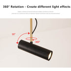 Luce a sospensione LED con spot moderno minimalista in oro a 1 luce