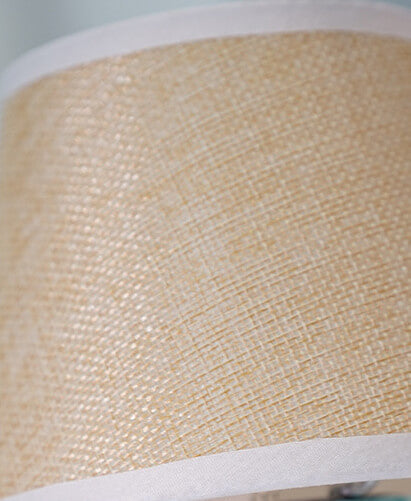 Lampada da Tavolo LED con Paralume a Tamburo in Lino Vintage 1 Luce
