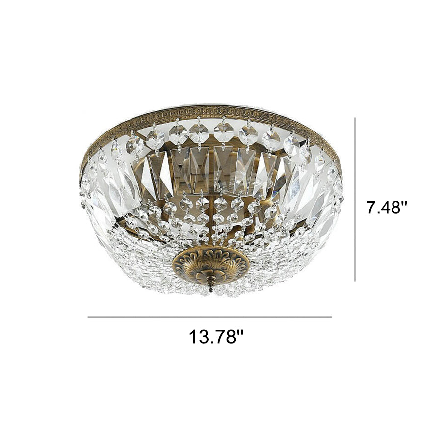 Lampada da soffitto vintage rotonda in cristallo 4/6 luci