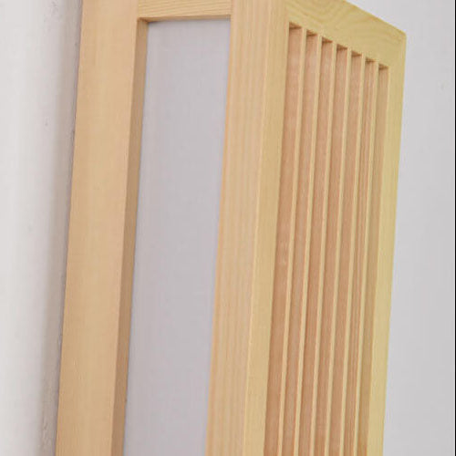 Lampada da parete LED rettangolare in legno massello e acrilico, minimalista e moderna per il soggiorno