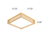Lampada da soffitto LED quadrata in legno massello nordico stile giapponese