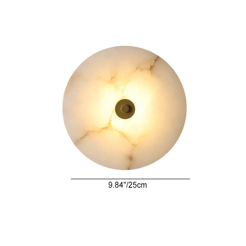 Lampada da parete LED in marmo rotondo di lusso contemporaneo in ferro per soggiorno e camera da letto
