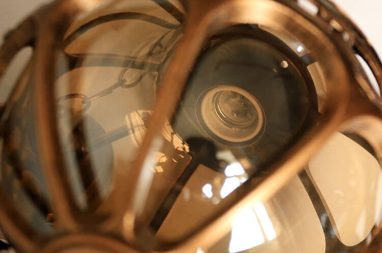 Lampada a sospensione impermeabile da esterno a forma di globo retro industriale con 1 luce