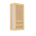 Lampada da parete LED rettangolare in legno massello e acrilico, minimalista e moderna per il soggiorno