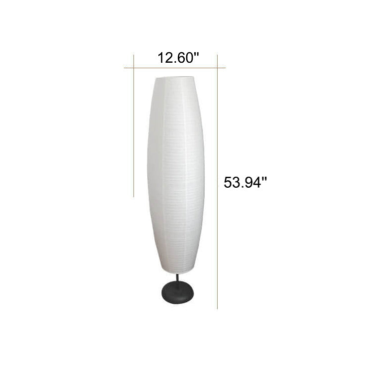 Lampada da terra con colonna in carta di riso minimalista nordica a 2 luci