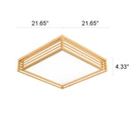 Lampada da soffitto LED quadrata in legno massello nordico stile giapponese