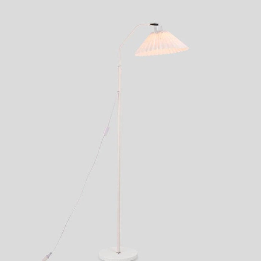 Lampada da terra con paralume plissettato in tessuto minimalista a 1 luce