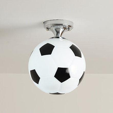 Luce da soffitto semi-incassata a 1 luce in vetro creativo da basket e calcio