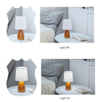 Lampada da Tavolo con Base in Vetro Pieghettato Vintage Nordico a 1 Luce