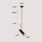 Luce a sospensione LED con spot moderno minimalista in oro a 1 luce