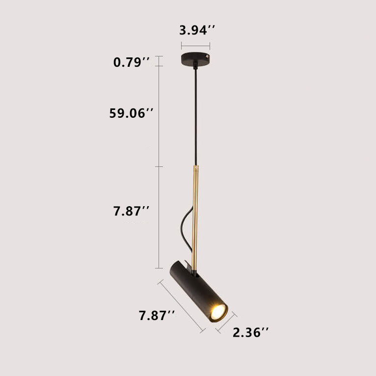 Luce a sospensione LED con spot moderno minimalista in oro a 1 luce