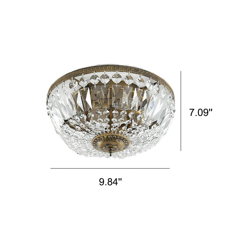 Lampada da soffitto vintage rotonda in cristallo 4/6 luci