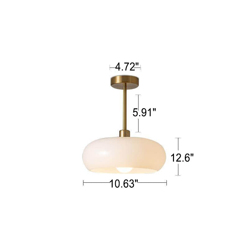 Lampada a Sospensione Moderno Retro Rotonda in Vetro Colorato con Rame Elettroplaccato 1 Luce