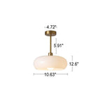 Lampada a Sospensione Moderno Retro Rotonda in Vetro Colorato con Rame Elettroplaccato 1 Luce