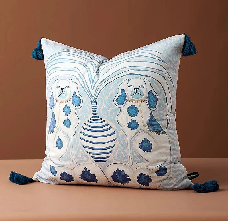 Copertura per Cuscino Blu Dog di Elenorra