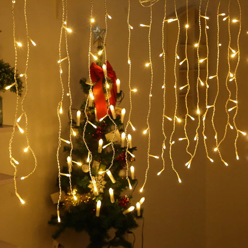 Illuminazione Natalizia a Goccia di Ghiaccio LED – Stringa di Luci Atmosferiche