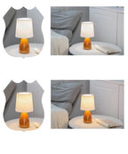 Lampada da Tavolo con Base in Vetro Pieghettato Vintage Nordico a 1 Luce