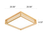 Lampada da soffitto LED quadrata in legno massello nordico stile giapponese