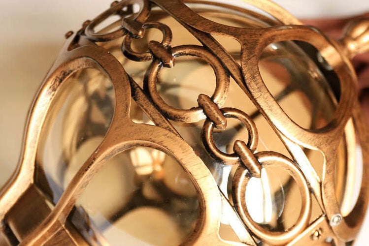 Lampada a sospensione impermeabile da esterno a forma di globo retro industriale con 1 luce