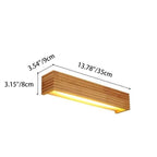Specchio da trucco LED rettangolare tradizionale giapponese a strisce in legno da parete per camera da letto
