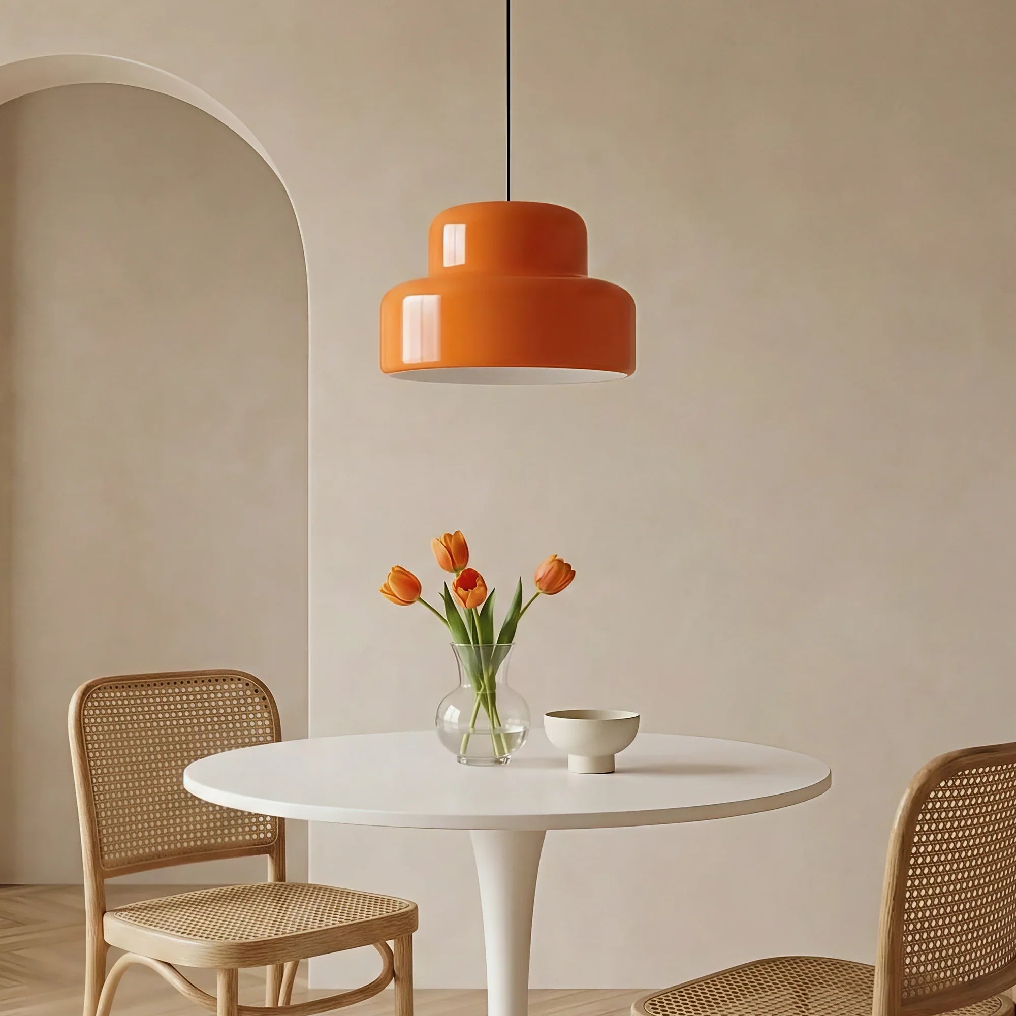Lampada a Sospensione Arancione Modern Vintage Bauhaus