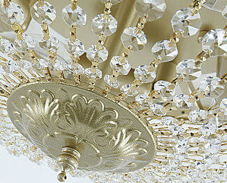 Lampada da soffitto vintage rotonda in cristallo 4/6 luci