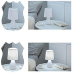 Lampada da Tavolo con Base in Vetro Pieghettato Vintage Nordico a 1 Luce