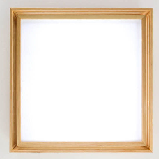 Lampada da soffitto LED quadrata in legno massello nordico stile giapponese