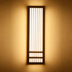 Lampada da parete LED rettangolare in legno massello e acrilico, minimalista e moderna per il soggiorno