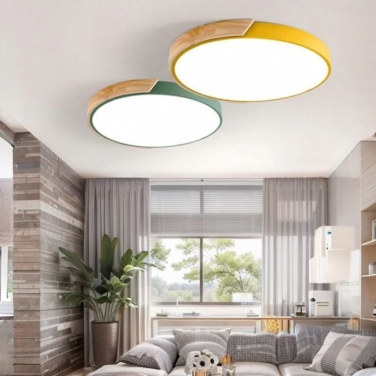 Glarefusion LED Moderno Ultra Sottile Lampadario in Legno