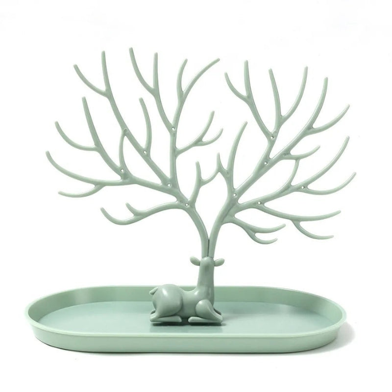 DeerCharm – Porta gioie con design a ramo di legno e base decorativa