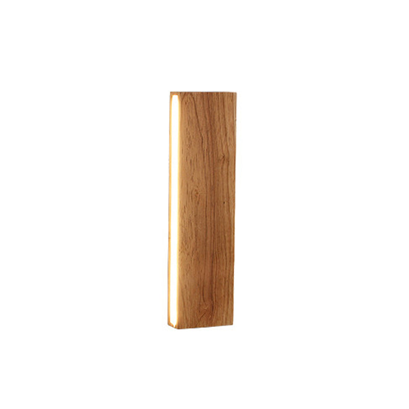 Lampada da parete LED a striscia in legno massello semplice