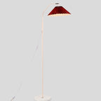 Lampada da terra con paralume plissettato in tessuto minimalista a 1 luce